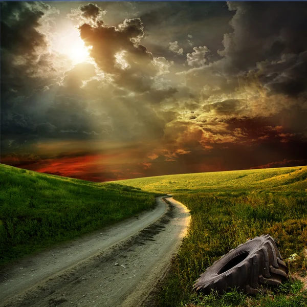 Road at sunset — Stock Photo, Image