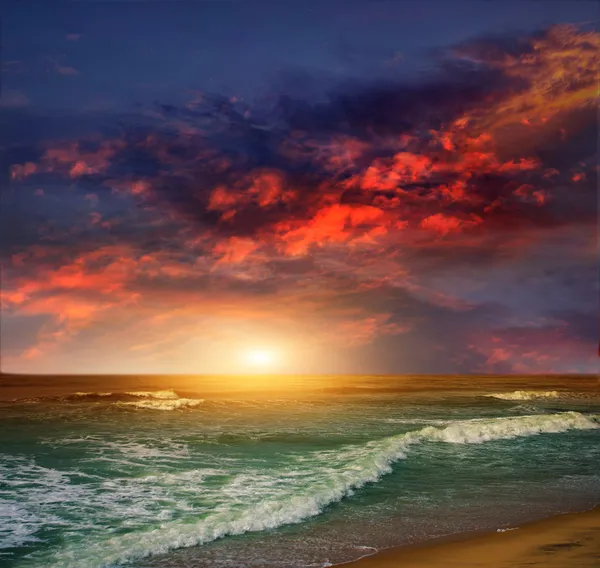 Folly Beach Ocean Sunset — Stock Photo, Image