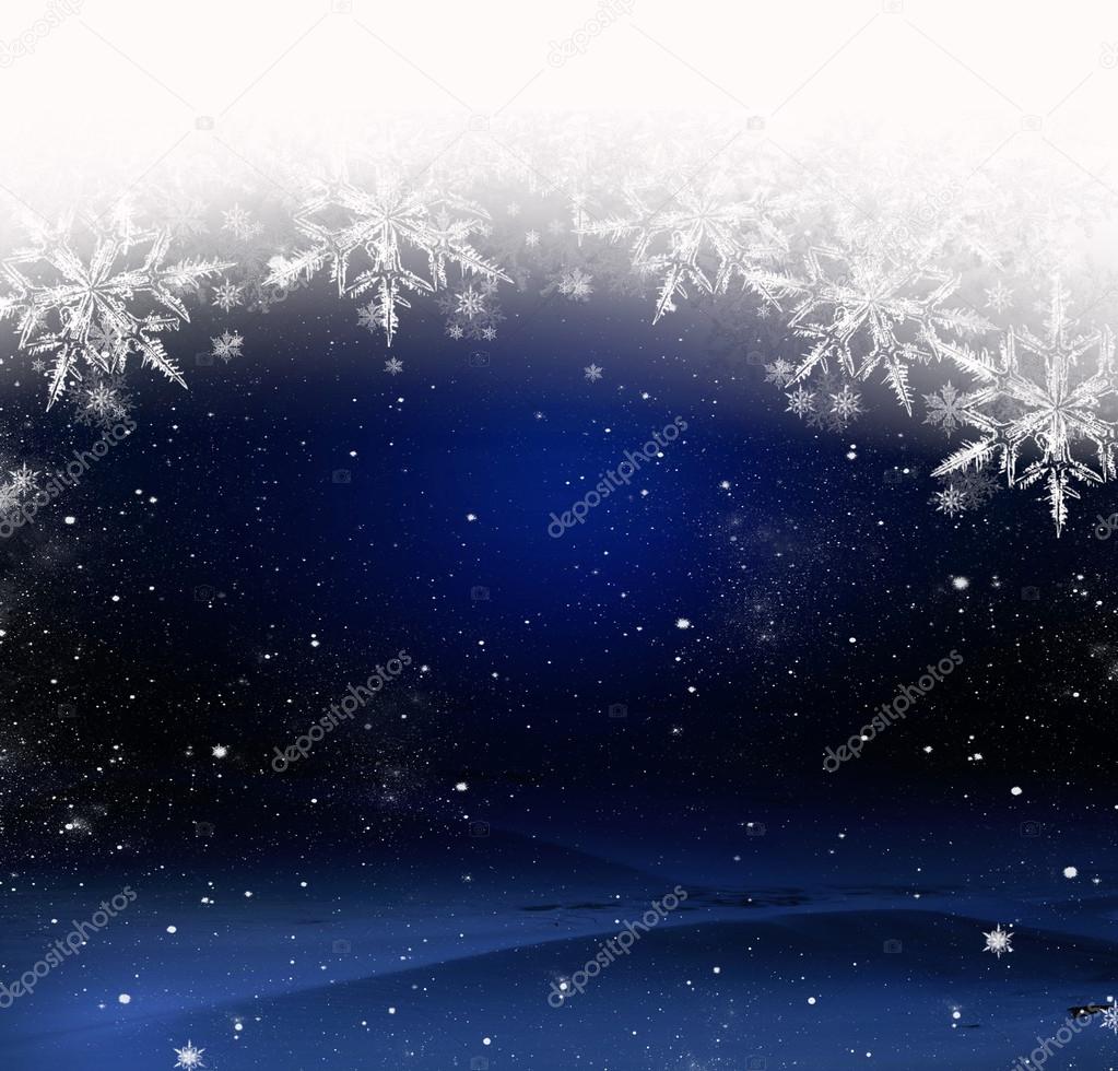 Bright Christmas background with a large snowflake