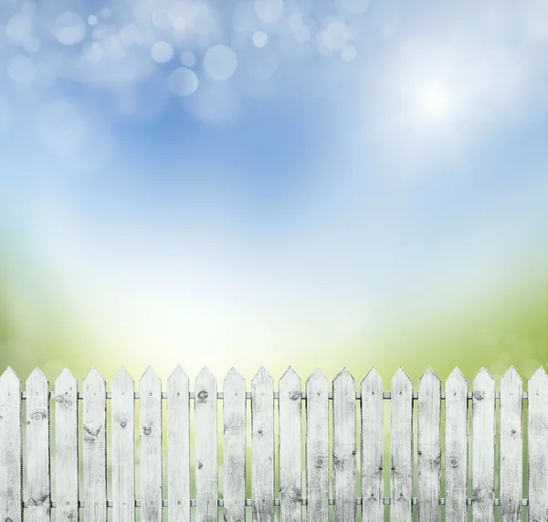 Springold white fence — Stock Photo, Image