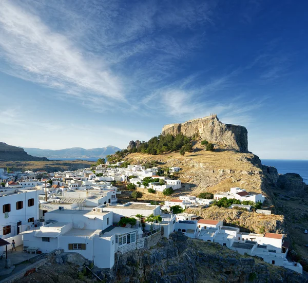 Řecké město lindos na Rhodos — Stock fotografie