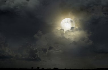 Night sky with the moon clipart