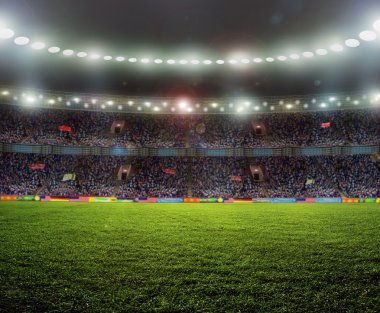Güneşli bir günde spor ve konserler için stadyum boş