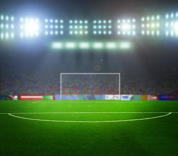 Stadion voor de wedstrijd. nacht, verlichte — Stockfoto
