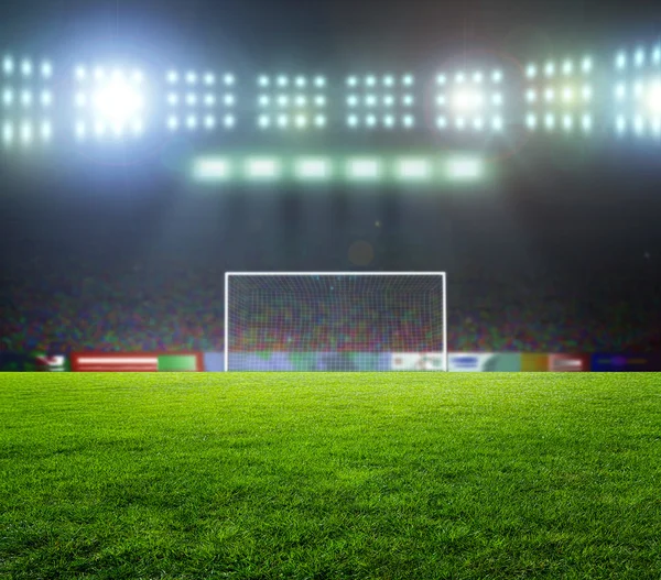 Stadion voor de wedstrijd. nacht, verlichte — Stockfoto
