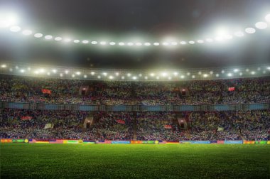 Güneşli bir günde spor ve konserler için stadyum boş