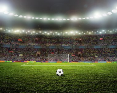 Güneşli bir günde spor ve konserler için stadyum boş