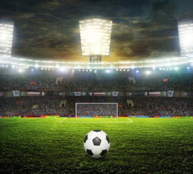 Güneşli bir günde spor ve konserler için stadyum boş