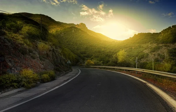 Estrada para o pôr do sol — Fotografia de Stock