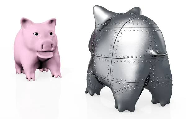 Een vreemdeling varken piggy — Stockfoto
