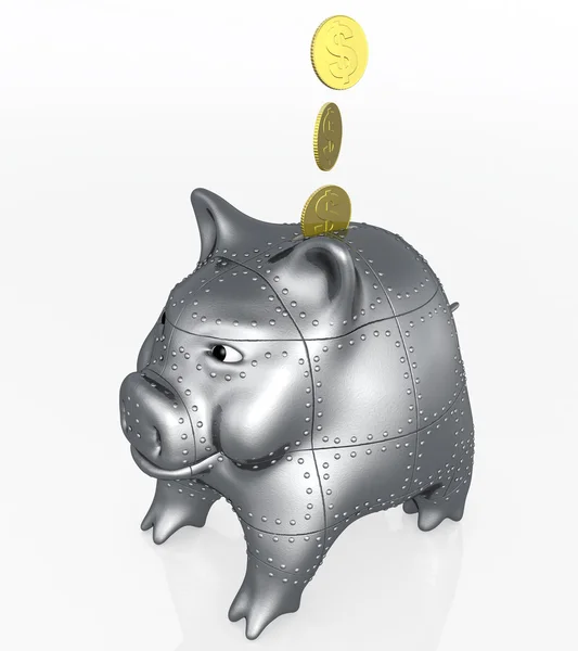 Armored piggy bank — Stock Photo, Image