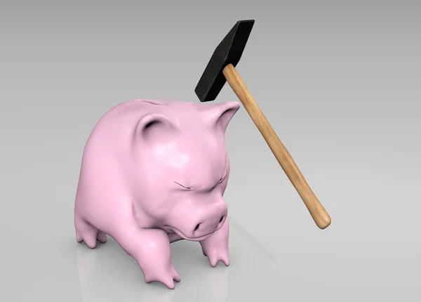 Break the piggy — Stock Photo, Image