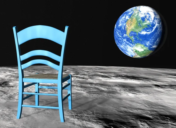 Chair on the moon — Stock Photo, Image
