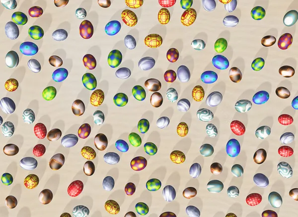 Œufs de Pâques sur un lit de sable — Photo