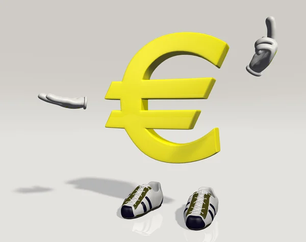 Euro symbool karakter uitleggen — Stockfoto
