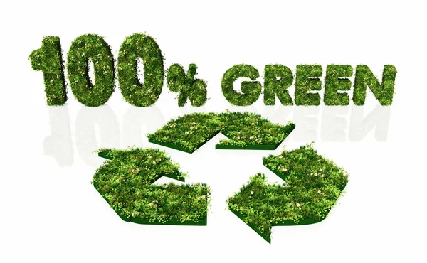 100% зеленый и пригодный для переработки — стоковое фото