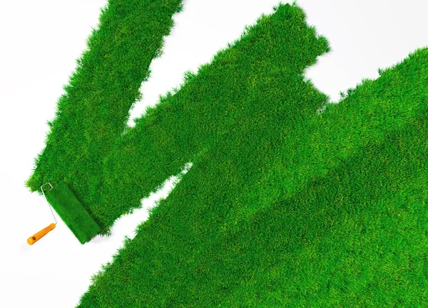 Den Boden mit Gras bemalen — Stockfoto