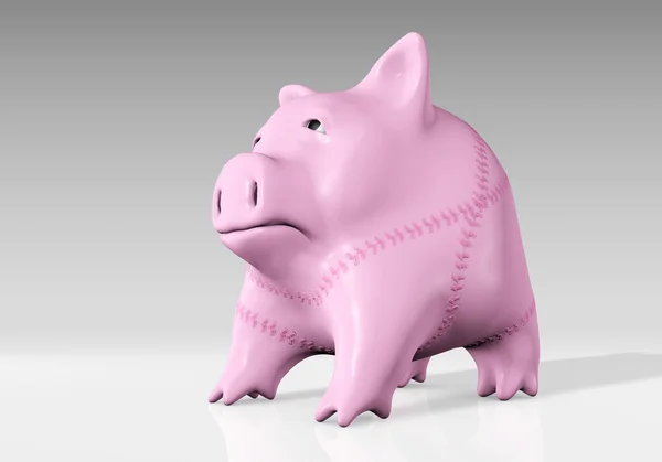 Банк свиньи подвергся обструкции — стоковое фото