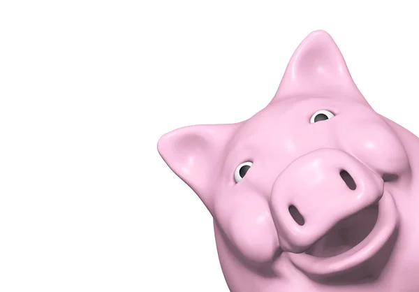Piggy bank figyeli a sarokban — Stock Fotó