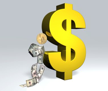 ABD Doları adam ABD Doları sembole dinleniyor