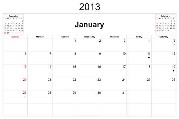 Календар 2013 — стокове фото