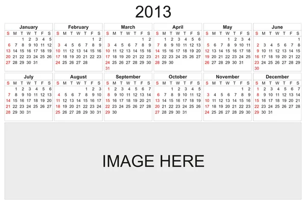 Calendario 2013 — Foto Stock