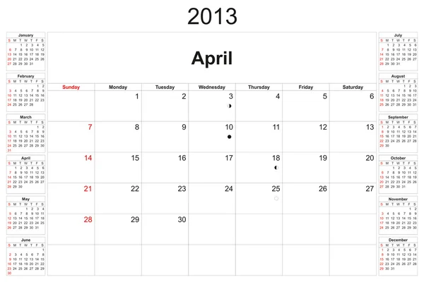 Kalendář 2013 — Stock fotografie
