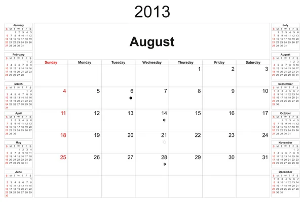 カレンダー 2013 年 — ストック写真