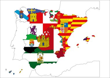 Map of Spain clipart