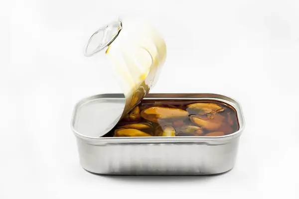 Can of mussels — Stock Photo, Image