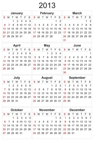 Calendario 2013 — Foto de Stock