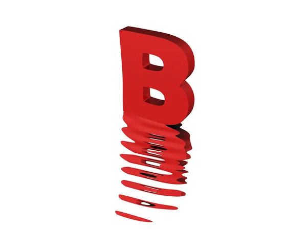 Renderização 3D do texto vermelho B — Fotografia de Stock
