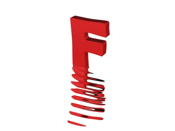 3D-Darstellung des roten Textes f — Stockfoto