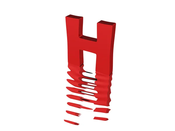 H 的红色文本的 3d 呈现器 — 图库照片