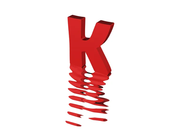 Rendu 3D du texte rouge K — Photo