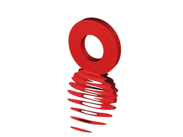 빨간색 텍스트 O의 3d 렌더링 — 스톡 사진
