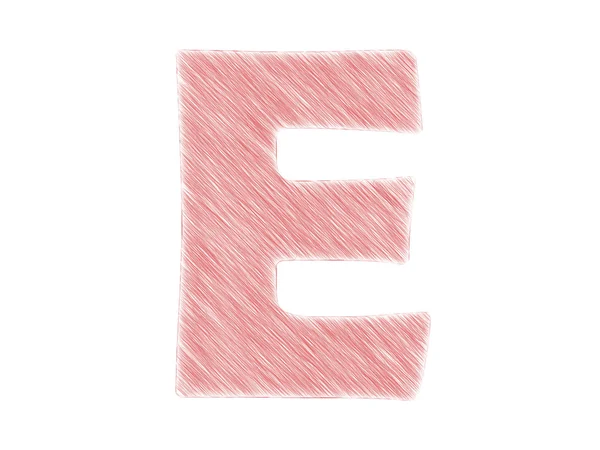 红色文本 e 的 3d 呈现器 — 图库照片