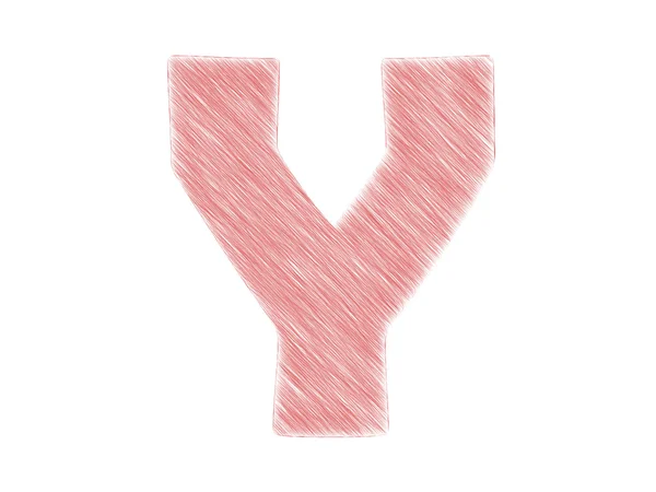 3D візуалізація червоного тексту Y — стокове фото