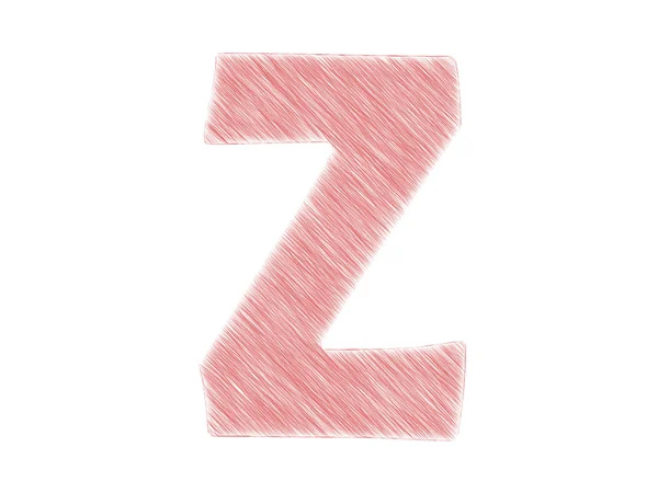 Representación 3D del texto rojo Z — Foto de Stock