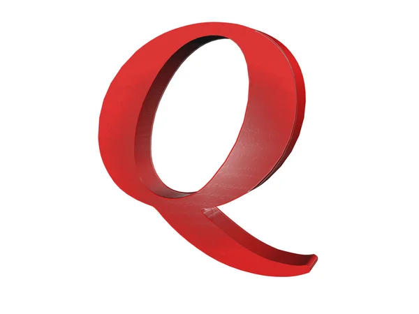 3D візуалізація тексту Q — стокове фото