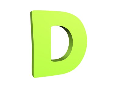 d yeşil metin 3D render