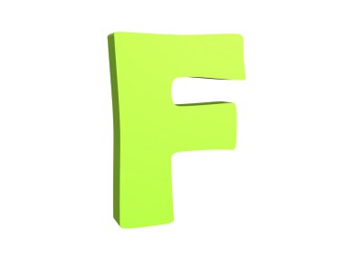 3D render yeşil metin f