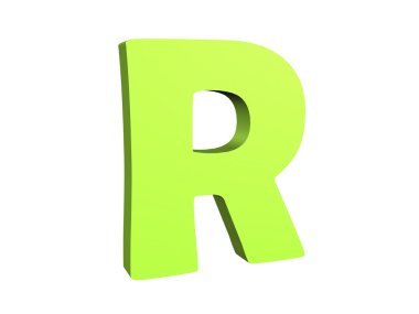3D render yeşil metin r