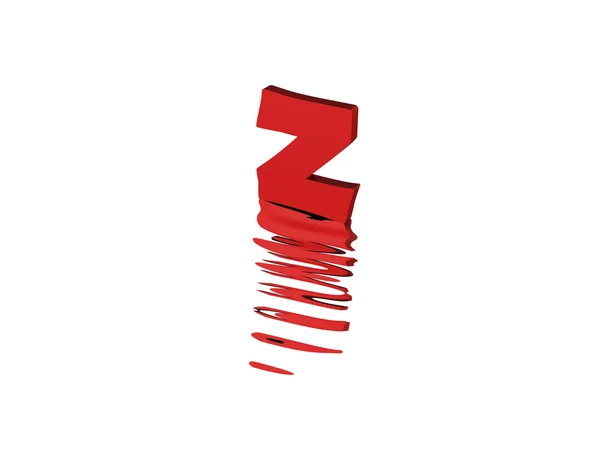 Rendu 3D du texte rouge Z — Photo