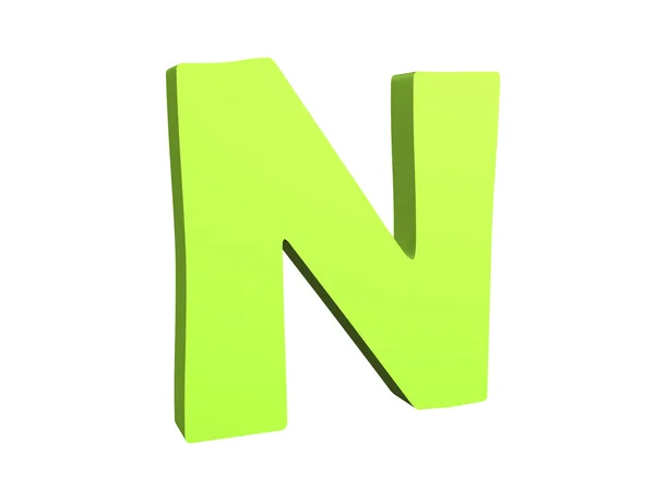 3D render of the green text N — Stock Photo, Image