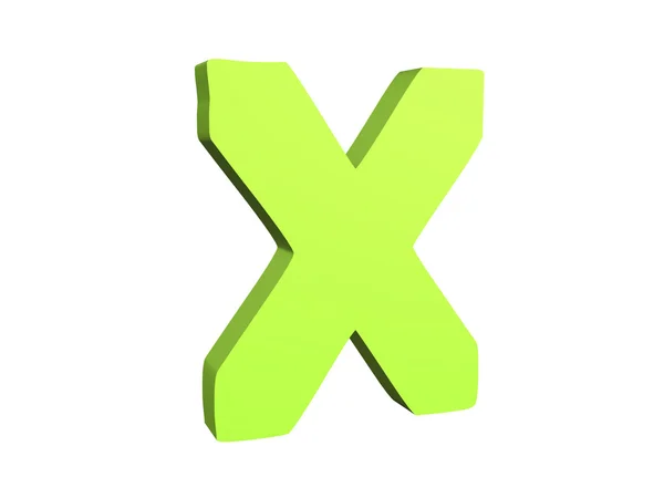 3D render of the green text X — Stock Photo, Image