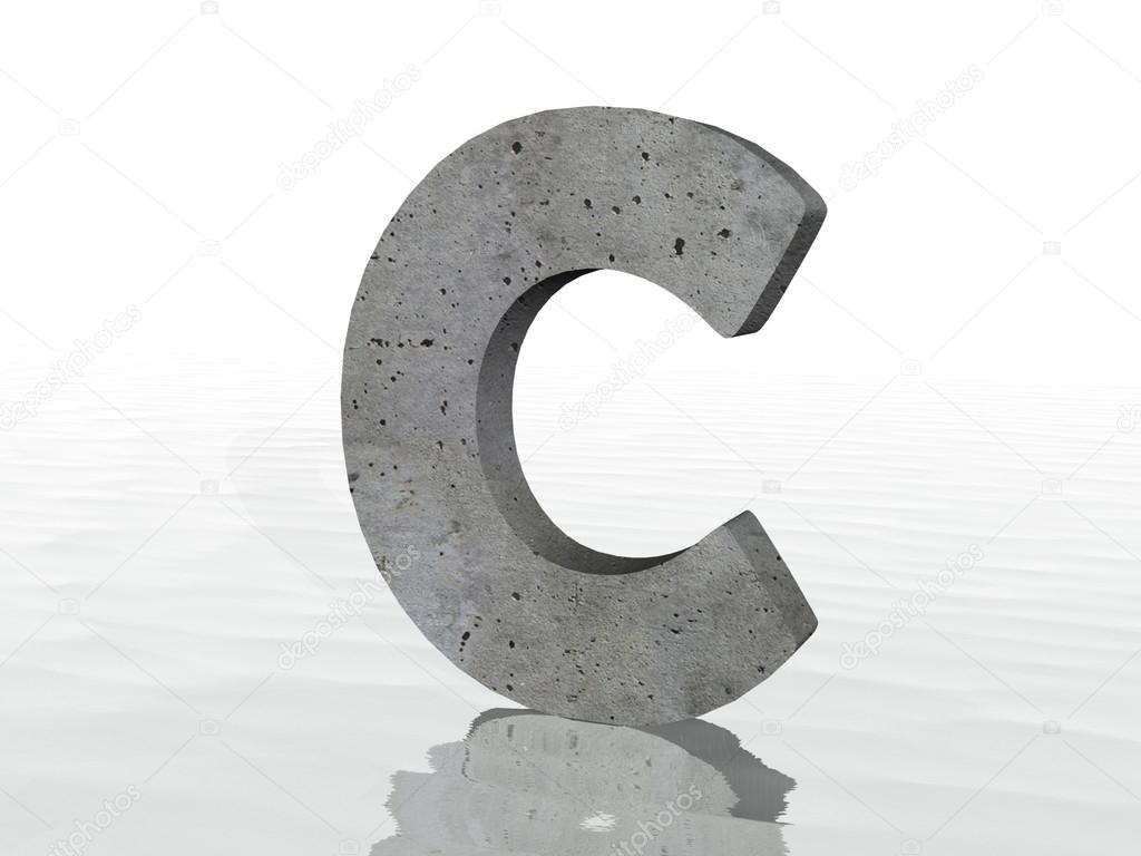 3D render of the text C