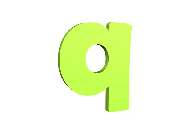 3D render of the text q — Stock Photo, Image