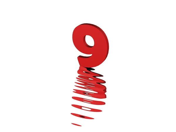 3D render of the number 9 — Stock Photo, Image