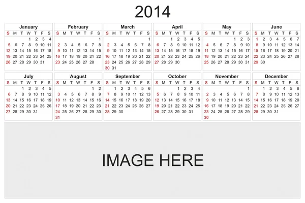 Calendar 2014 — Stock Photo, Image